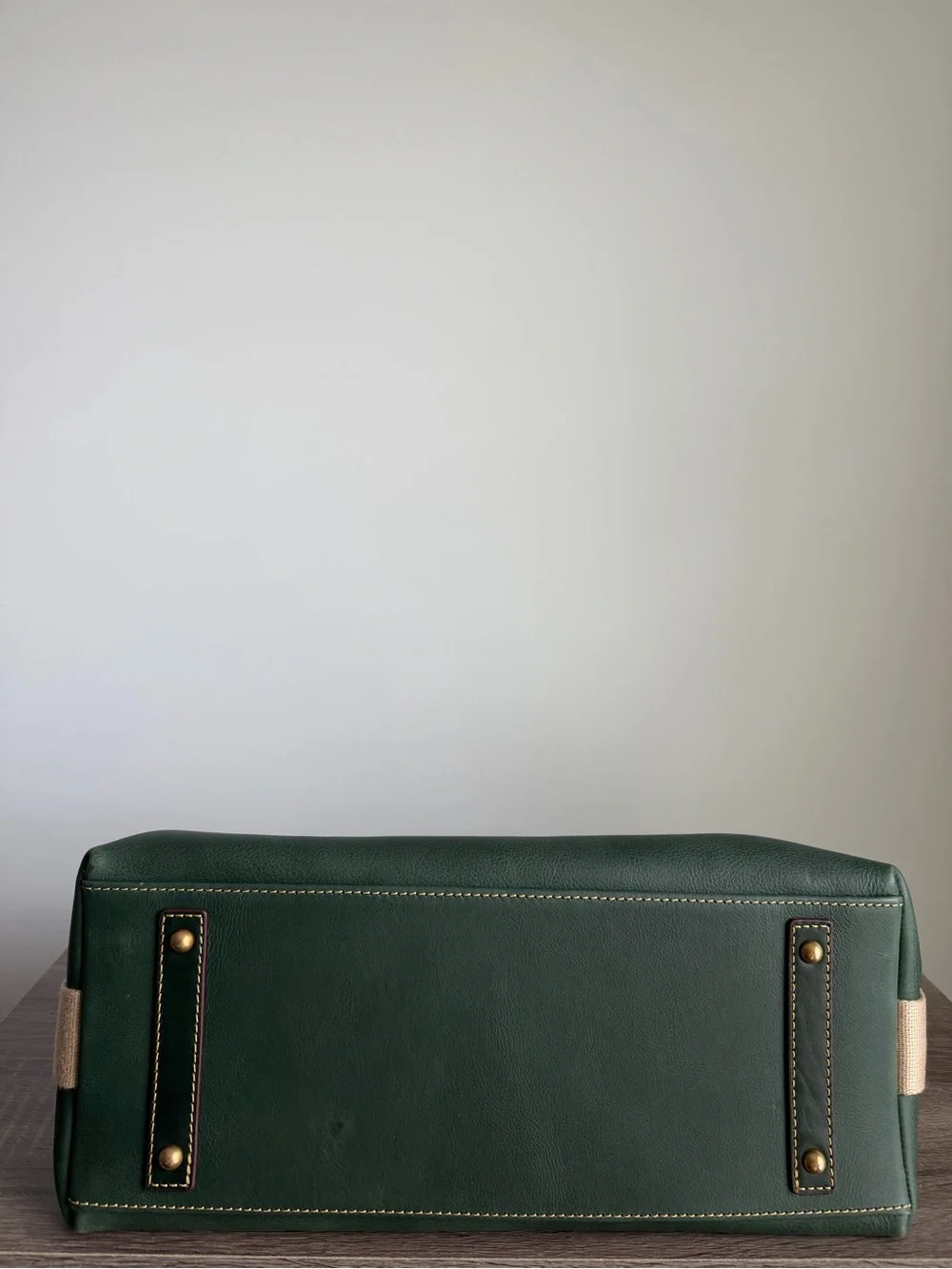 Dooney & Bourke Green Leather Satchel with Red Trim archives 2009 Juliet Bag